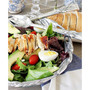 Sand-Cast Aluminum Salad Set, Olive Pattern, 3 Pieces Bowl Plus 2 Servers