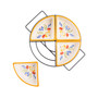 Tierra Hand Painted 4 Section Tidbit Server