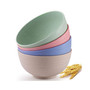 Unbreakable Lightweight Wheat Straw Plastic Cereal Bowls Set of 4