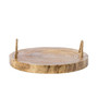 Wood Round Serving Platter Board with Rope Handles