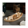 Wood Carved Boat Shaped Bowl Basket Rustic Display Tray