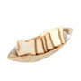 Wood Carved Boat Shaped Bowl Basket Rustic Display Tray