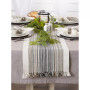 Striped Fringed Table Runner, 14" x 72"