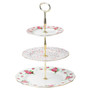 Old Country Roses White Vintage 3 Tier Cake Plate