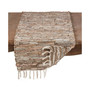 Leather and Cotton Blend Table Runner with Chindi Design