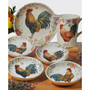 Floral Rooster Serving/Pasta Bowl 13"