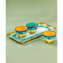 Zanzibar Ceramic Artisan Design Appetizer 4 Piece Serving Set