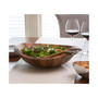 Nambe Braid 20" 3 piece Wood Salad Bowl with Servers