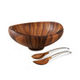 Nambe Butterfly 3 piece Wood Salad Set with Servers