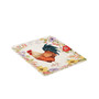 Floral Rooster Square Platter 12.5"