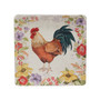 Floral Rooster Square Platter 12.5"