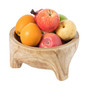 Burned Wood Carved Small Serving Fruit Bowl Bread Basket