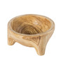 Burned Wood Carved Small Serving Fruit Bowl Bread Basket