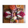 Wine Heavyweight Check Fringed Table Runner 14" X 72"