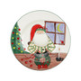 Old St. Nick Rimmed Round Platter w/ Wreath