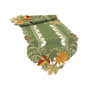 Delicate Leaves Embroidered Cutwork Fall Table Runner 72"x15"
