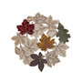 Happy Fall Leaves Cutwork Fabric Round Placemat