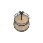 2-Tier Wood Metal Round Trays with Rooster Top