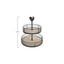 2-Tier Wood Metal Round Trays with Rooster Top