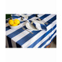 Nautical Blue Cabana Stripe Outdoor Table cloth with Zipper 60" X 120"
