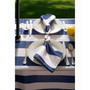 Nautical Blue Cabana Stripe Outdoor Table cloth with Zipper 60" X 120"