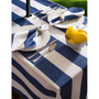 Nautical Blue Cabana Stripe Outdoor Table cloth with Zipper 60" X 120"