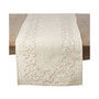 Embroidered Swirl Design Linen Blend Runner