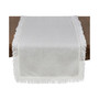 Stonewashed Linen Table Runner with Fringed Design