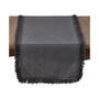 Stonewashed Linen Table Runner with Fringed Design
