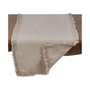 Stonewashed Linen Table Runner with Fringed Design