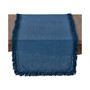Stonewashed Linen Table Runner with Fringed Design