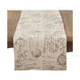 Old Fashioned Script Print Design Table Runner, 90" x 16"