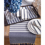 Ribbed Table Runner with Tassel Design, 108" x 16"