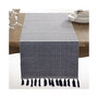 Bellaria Collection Ribbed Tassel Design Reversible Table Runner