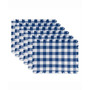 Navy Heavyweight Check Fringed Placemat Set of 6