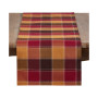 Stitched Plaid Cotton Blend Table Runner