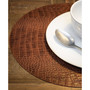 Club Collection Artificial Leather Round Placemat