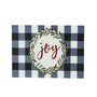 Holiday Joy Wreath with Plaid Coir Doormat