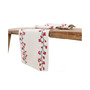 Holly Berry Branch Crewel Embroidered Christmas Table Runner