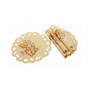 Thankful Leaf Embroidered Cutwork Fall Round Doilies - Set of 4