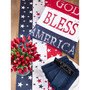 Red White Blue 4Th Of July Cotton Table Runner