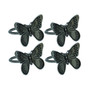 Flutter Spring Butterfly Brass Metal Napkin Rings, Set of 4