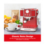 2-Cup Retro Espresso Machine with Milk Frother