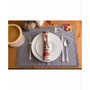 Solid Gray Heavyweight Fringed Placemat Set of 6