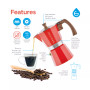Milano Stovetop Espresso Maker Moka Pot 9 Espresso Cup Size 15.2 oz