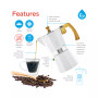 Milano Stovetop Espresso Maker Moka Pot 9 Espresso Cup Size 15.2 oz