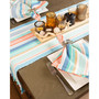 Seashore Stripe Fringed Table Runner 13" X 72"