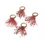 Beaded Spray Design Napkin Ring, Set of 4