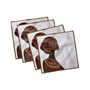 African Set of 4 Napkins, 18" x 18"