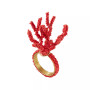 Dinner Napkin Ring with Beaded Design, Set of 4